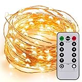 ジュエリーライト イルミネーションライト ストリングライト ワイヤーライト 飾りライト 銅線10M100LED IRリモコン付き 防水 点滅 電池式 室内 室外 クリスマス 結婚式 パーティー 装飾 