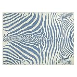 Lorena Canals Zebra Acrylic Rug (Blue) by Lorena Canals