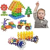 O-toys Plastic Snowflake Puzzle Dis set DIY Educational Construction Toy Building Blocks for Kids （1