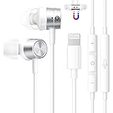 イヤホン 有線 【Apple社 MFi正規認証品】磁気設計 HiFi 重低音 ライトニング 軽量·小型 遅延なし 簡単操作 イヤフォン 鮮明でクリアな通話 人間工学 防水防汗 lightning 絡み防止 ハンズフリー通話 リモコン・マイク付 アップ