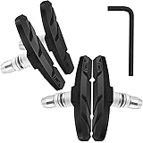 自転車ブレーキシュー Vタイプ ブレーキパッド 全天候型 Vブレーキ 消音 耐久 マウンテンバイク/ロードバイク用 70mm 左右分け設計 六角レンチ付き