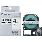 キングジム 【純正】 テプラPROテープカートリッジ 4mm 白ラベル/黒文字 長さ8m SS4K
