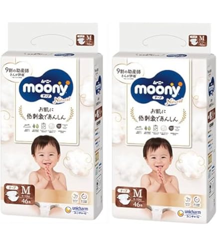 Amazon.co.jp: [4袋セット] ナチュラルムーニー M テープ 46枚入り