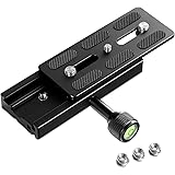 NEEWER Quick Release Plate with Clamp Adapter Set, 120mm QR Plate with Clamp, 3/8"&1/4" Screw, Bubble Level, 3/8” to 1/4” Scr
