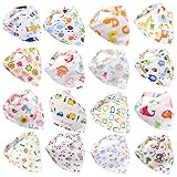 Sasairy よだれかけ ベビー 6枚入り コットン糸 唾液タオル 幼児 三角形 両面のスナップビブ 調整可能 ソフト よだれカバー 首輪用 可愛い ビブ 出産のお祝いギフト （ランダム配信）