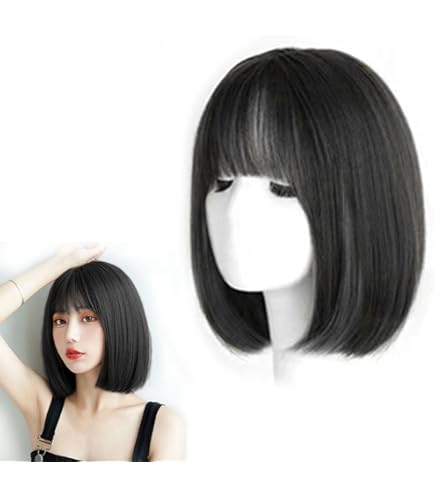 Amazon.co.jp: Caqnni ウィッグ ボブ ショート フルウィッグ