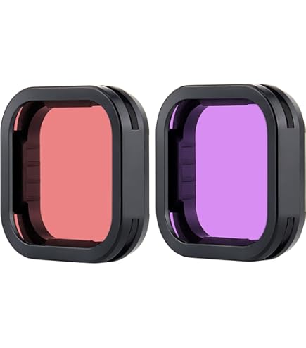 YALLSAME Confezione da 2 filtri subacquei per GoPro Hero 13 nero, rosso e magenta, set di filtri per obiettivo per GoPro 13, ideale per snorkeling/immersioni poco profonde fotografia correzione del