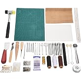 Yosoo 65点セット クラフト 縫い道具 皮革工具 手縫い 革工具セット 革細工 道具 ワックス キット DIY 手作り 縫製キット