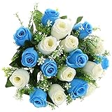 Soledi人工花18 Heads Mixカラーシミュレーションバラ芽の結婚式ホームデコレーション