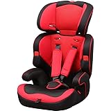 アイリスプラザ シートベルト固定 チャイルドシート (1歳から10歳頃対象) 成長に合わせて使える調整機能付 レッド 88-903