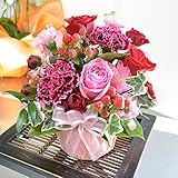 [花ぷらざ] 生花 赤系カーネーション&バラ アレンジメント フラワーギフト 花ギフト 誕生日 プレゼント 贈り物 お祝い 母の日ギフト