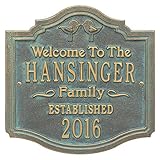 Personalized Love Birdsカスタムファミリインドア/アウトドアアルミ壁プラーク – Verdigris