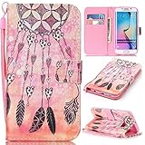 Samsung Galaxy S6 Edge ケース UNEXTATI 保護カバー 手帳型 Samsung Galaxy S6 Edge 対応 ストラップ付き カード収納付 落下防止 衝撃吸収 財布型