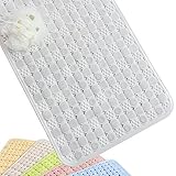 Moldiyアンチスリップの安全バスマット浴槽浴室with Suctionグリップ34 " x 23 " L x Wホワイト 201270