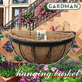 英国　ガードマン（GARDMAN）　壁掛けハンギングバスケット　40cm【ヤシマット、Ｓ字フック付き】