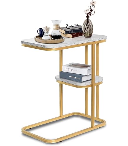 Amazon｜大理石オーロラホワイト猫脚 サイドテーブル＆フラワー