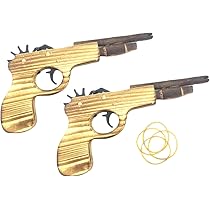 Amazon | Olive-G 2個セット 連射可能 木製 ゴム鉄砲 おもちゃ