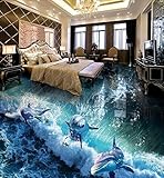 Ocean 3d床壁紙PVC 3d床Mural Dolphin Wave 3d壁紙リビングルーム床自己粘着壁紙 3Ds473905