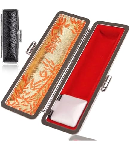 Amazon | 印鑑ケース 高級もみ革ケース（朱竹） 13.5mm・15mm用 | 個人