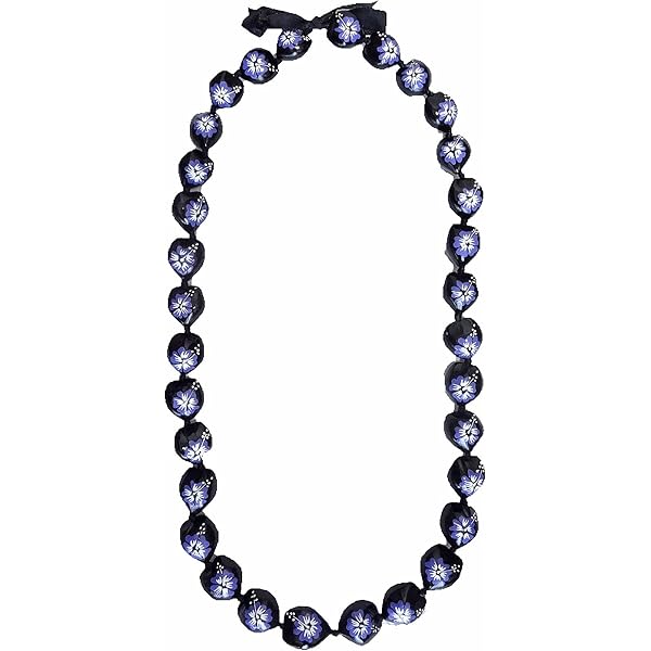 ククイナッツレイ　12本まとめ買い Amazon.co.jp: ブラックククイナッツレイ/ハワイアンレイ