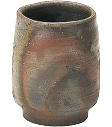 Amazon | 備前焼 陶峰窯 桟切焼 湯呑 サイズ:径8 x 10cm(320ml