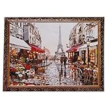 Merssavo 歓迎絵画初心者DIYペイントバイナンバーキットキャンバスペインティング油絵ナンバーカラーペインティングParis Flower Street