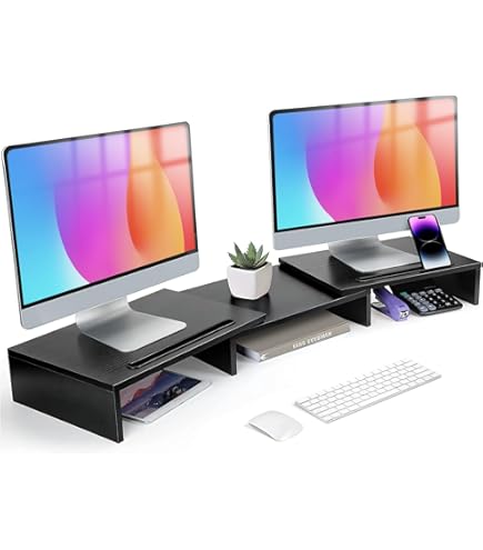 Kensington Extra Wide Monitor Stand - Adjustable Desk Riser, Holds Up To 32" Monitor, 44lbs Capacity