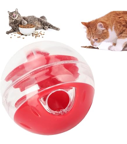 2pcs Cat Slow Feeder Toy Ball - Tumbler Design Food Dispenser, Treat Ball For Cats To Prevent Fast Eating