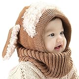 eshion愛らしいユニセックスベビーニットかぎ針編み冬ハット子犬犬ビーニーキャップ カラー: ベージュ