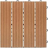 ウッドデッキパネル ナチュラル(チーク) 6枚セット : ジョイント式 人工木 30x30cm