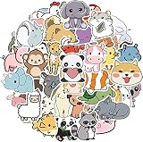 かわいい動物ステッカーセット50枚 可愛い 漫画 アニマル シール 手帳シール 防水ステッカー デコシール 10代の子供DIYステッカー スーツケースステッカー スノーボード、スーツケース ギター 車 バイク ヘルメット パソコン 携帯ノートなど適用
