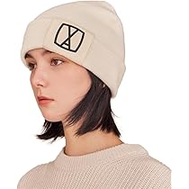 Amazon | VA Square Big Label Beanie Ivory | 帽子 通販