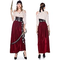 [JUNDOMECY] ハロウィン 仮装 海賊 コスプレ レディース 大きいサイズ パイレーツ コスチューム カリビアン風 変装 セット ステージ衣装 イベント パーティー Halloween