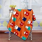 PANCY ひざ掛け 毛布 シングル フランネル 掛け布団 あったか 防寒 エアコン 対策 かわいい ねこ柄 正規品 100*75cm(コップ猫 オレンジ)