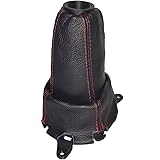 The Tuning Shop For Honda Civic Type R FN2 2007-12 Shift Boot Gaiter with Plastic Frame and Plastic Top Ring Leather Red Stit