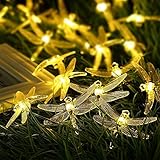 Tutent イルミネーションライト 50LED 7M ソーラー充電式 トンボ型ストリングライト フェアリーライト ガーデン/芝生/パティオ/クリスマスツリー/パーティー/屋内/屋外用装飾ライト PS