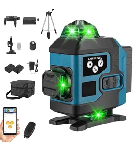 レーザー墨出し器、墨出しレーザー、3Dグリーンレーザー墨出し器、3x360°、A 4Dグリーンレーザー墨出し器 16ライン 4x360° 16X-A