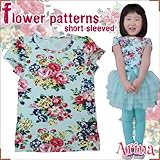 arina house(アリーナハウス) 大柄花柄のUネック半袖Tシャツ　ブルー 11（国内120cm相当）100cm/110cm/120cm/130cm/