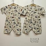 OCEAN&GROUND（オーシャンアンドグラウンド） コンビ肌着 ANIMAL PARADE (60) 60,MSマスタード（右）