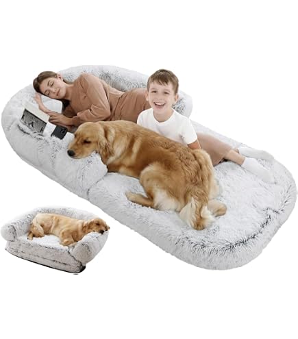 大型犬もOK！洗える3WAYふわもこドッグソファーベッド180cm 防水・収納付 Amazon | 【大型犬と一緒にくつろげる】洗える ふわもこ ドッグ