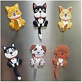 冷蔵庫 玄関 ドア かわいい 鍵 小物 雑貨 アニマルテイル マグネットフック キーフック 磁石 フック 犬 2匹セット いぬ イヌ 3Dデザイン 飾り インテリア プレゼント ギフト かわいいマグネット かわいい 犬雑貨 6匹セット