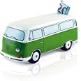 BRISA VW Collection T1 Bus Samba Piggy Bank - Classic Red Ceramic Money Box, 18x8x8cm, Officially Licensed Volkswagen