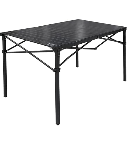 Camp Table Lippert Camping Dining Table, Slatted Aluminum Tabletop