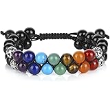 Top Plaza Customize Your Couple Lover His Queen Her King Bracelets - Chakra Reiki Healing Energy Crystals Yellow Tiger Eye St