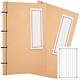 fogman ノート 写経 和綴じ 縦書き 俳句 日記 おしゃれ A5 アンティーク 2冊セット (ベージュ)