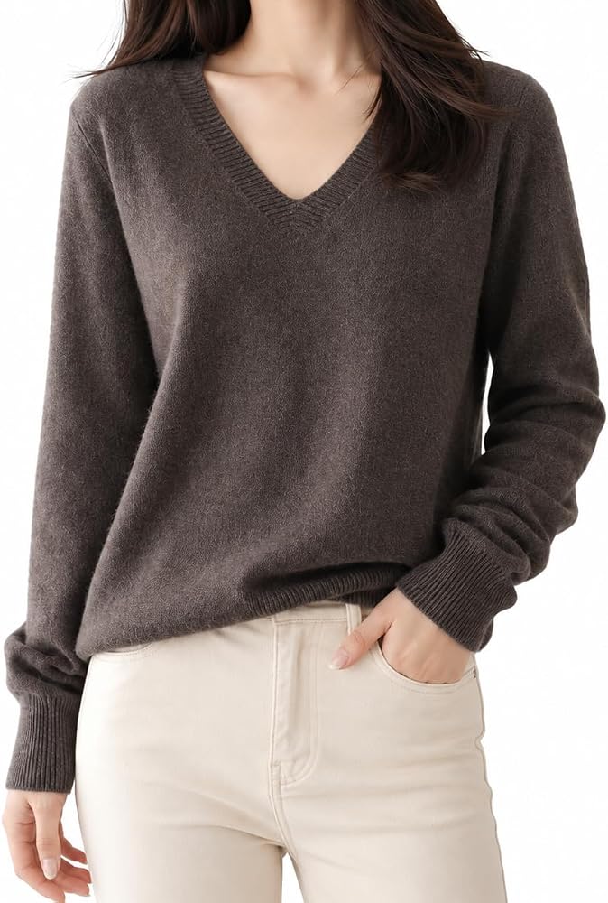[AZEMI] ニット Vネック セーター トップス レディース 秋冬 高伸縮 ／ 【着回し力・華奢見え】重ね着に便利 