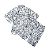 男の子 女の子|ベビー|浴衣|甚平 (100cm, ブルー)