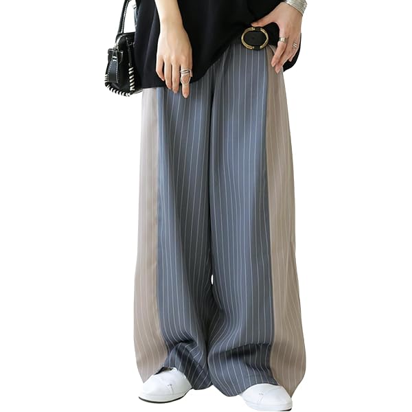 楽天市場】ストライプ切替えパンツ パンツ レディース ボトムス ・メール便不可 : antiqua（アンティカ） [antiqua] [アンティカ] 切り替え パンツ レディース ボトムス ロング ZK-00192