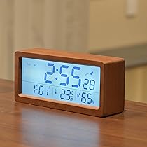 カーミット 置き時計 目覚まし時計 Amazon.co.jp: デジタル目覚まし時計 電池式 木製置き時計 LCD
