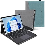 Surface Pro 7+/ Pro 7 /Pro 6 /Pro 5ケース 手帳型 ペンホルダー付き【キーボード付も収納可能】横開き保護カバー スタンド機能付き 多角度調整可能 軽量 薄型 キーボードと互換性ありスマート耐衝撃 カバー (Surfa